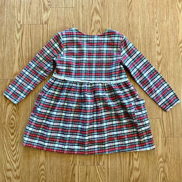 Bonnie Evans Vintage Plaid Tartan Flair Red Holiday Dress Girls Large - Picture 10 of 15